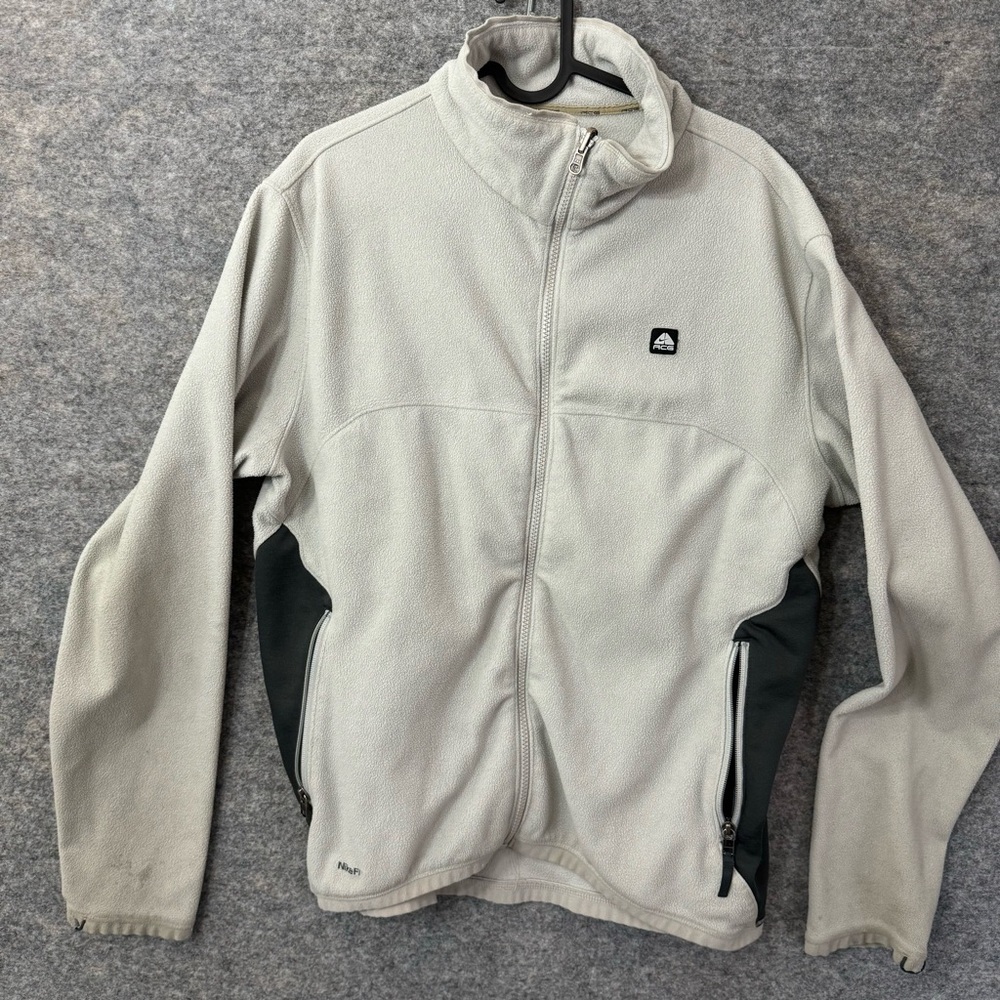 NIKE ACG Fleece Thermal Full Zip Gray Sweater Women’s Large Vintage